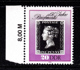 НДР, ФРН ГДР, ФРГ ^/--/^ Германия  ГДР / DDR  1990 г  MNH - ЧЕРНЫЙ ПЕННИ ^_^^^ Німеччина НДР / DDR 1990 MNH - Чорний Пенні - фото фото фото