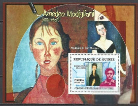 Гвінея Гвинея ^/--/^ Гвинея 2007 живопись Модильяни бл. ^_^^^ Гвінея 2007 живопис Модільяні бл. - фото фото фото