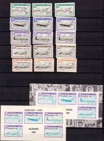 Транспорт Транспорт ^/--/^ Авиация EU  Гернси - Сарк 1967 г MNH -  зуб + б/з блоки -  JFK ^_^^^ Авіація EU Гернсі - Сарк 1967 р MNH - зуб + б/з блоки - JFK - фото фото фото