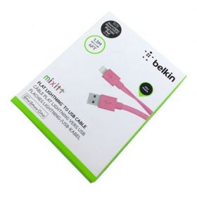 Кабелі Кабели ^/--/^ Дата кабель Belkin Flat iPhone 5 Розовый ^_^^^ Дата кабель Belkin Flat iPhone 5 Рожевий - фото фото фото