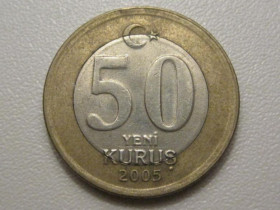 Туреччина Турция ^/--/^ Турция 50 новых куруш 2005 года 37881 ^_^^^ Туреччина 50 нових куруш 2005 року 37881 - фото фото фото