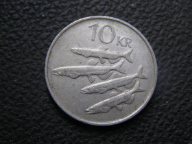 Ісландія Исландия ^/--/^ 10 крон Исландия 1987 г ^_^^^ 10 крон Ісландії 1987 - фото фото фото