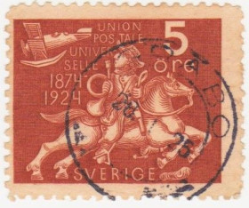 Скандинавія Скандинавия ^/--/^ Швеция 1924 г. № 174 гашеная ^_^^^ Швеція 1924 р. No 174 гашена - фото фото фото