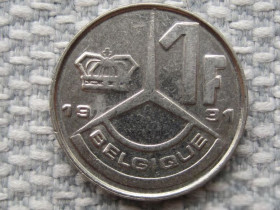 Бельгія Бельгия ^/--/^ Бельгия, 1 франк 1991 года /BELGIQUE/ 1177 ^_^^^ Бельгія, 1 франк 1991 року / BELGIQUE / 1177 - фото фото фото