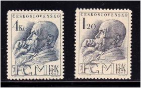 Чехословаччина Чехословакия ^/--/^ Чехословакия  1947 г MNH   личности ^_^^^ Чехословаччина 1947 MNH - особистості - фото фото фото