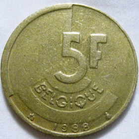 Бельгія Бельгия ^/--/^ Бельгія 5 франків 1988 року BELGIQUE #6 /--/ П /--/ 1729 ^_^^^ Бельгия 5 франков 1988 года BELGIQUE #6 /--/ П /--/ 1729 - фото фото фото