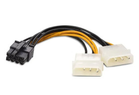 Шлейфи, перехідники Шлейфы, переходники ^/--/^ Кабель живлення ATcom 2×Molex — PCI-E 8 pin для відеокарти Black   (20016) ^_^^^ Кабель питания ATcom 2×Molex — PCI-E 8 pin для видеокарты Black (20016) - фото фото фото