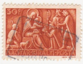 Угорщина Венгрия ^/--/^ Венгрия 1943 г. №  770 гашеная ^_^^^ Угорщина 1943 р. No 770 гашена - фото фото фото