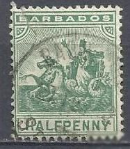 Острівні держави Островные государства ^/--/^ Барбадос брит. 1905 стандарт 1 /--/ м.гаш. ^_^^^ Барбадос Бріт. 1905 стандарт 1 /--/ м.гаш. - фото фото фото