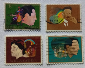 Північна Америка Северная Америка ^/--/^ США 1973 Американское искусство, гашеные ^_^^^ 1973 Американське мистецтво, гашені - фото фото фото