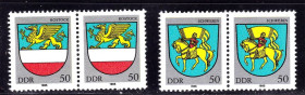 НДР, ФРН ГДР, ФРГ ^/--/^ ГДР / DDR  1985 г  MNH - геральдика - пары ^_^^^ DDR 1985 MNH - геральдика - пари - фото фото фото