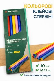 Інше Другое ^/--/^ Клейові стрижні низькотемпературні PARKSIDE (набір 10 шт, кольорові) ^_^^^ Клейовые стержные низкотемпературные PARKSIDE (набор 10 шт, цветные) - фото фото фото