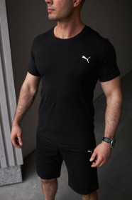 Шорти Шорты ^/--/^ Комплект мужской Puma: футболка черная + шорты черные ^_^^^ Футболка чорна + шорти чорні - фото фото фото