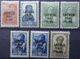 Інше Другое ^/--/^ Германия Третий Рейх оккупация Латвии Надпечатка 1941 ^_^^^ Німеччина Третій Рейх окупація Латвії Надпечатка 1941 - фото фото фото