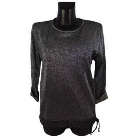 Кофти Кофты ^/--/^ Джемпер с люрексом Rosalie 4133 48-52 черный ^_^^^ Джемпер з люрексом Rosalie 4133 48-52 чорний - фото фото фото