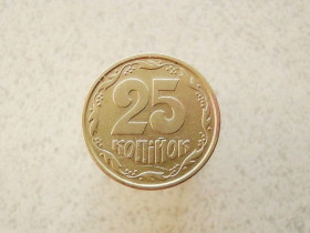 Обігові Обиходные ^/--/^ 25 копійок 1994 рік Україна 1 /--/ ББм  (402 /--/ а) ^_^^^ 25 копеек 1994 год Украина 1 /--/ ББм (402 /--/ а) - фото фото фото