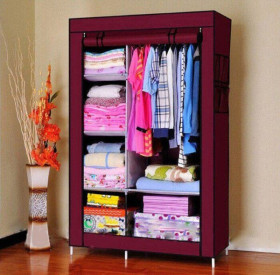 Шафи Шкафы ^/--/^ Тканинна шафа складана STORAGE WARDROBE KM-105 на 2 секції    (106 /--/ х /--/ 45 /--/ х /--/ 170 см), органайзер для одягу ^_^^^ Тканинный шкаф составлен STORAGE WARDROBE KM-105 на 2 секции (106 /--/ х /--/ 45 /--/ х /--/ 170 см), органайзер для одежды - фото фото фото