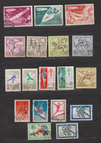 СРСР - СССР - ^/--/^ СПОРТ = СССР - СРСР = 1969, 1970, 1971 р. = гаш. = 18 шт.  &amp; ^_^^^ СПОРТ = СРСР - СРСР = 1969, 1970, 1971 р. = гаш. = 18 шт. &amp; - фото фото фото