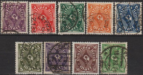 Веймарська республіка Веймарская республика ^/--/^ 1922 - Німеччина - Поштовий рожок - Одно-кольоровий Mi.224-32 _15,30 € _гаш _повна ^_^^^ 1922 - Германия - Почтовый рожок - Одно-цветной Mi.224-32 _15,30 € _гаш _полная - фото фото фото