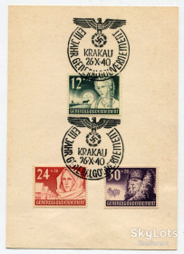 Польща Польша ^/--/^ ГГ Волинські типи 1940 р. штамп Краків. ^_^^^ ГГ Волынские типы 1940 г. штамп Краков. - фото фото фото
