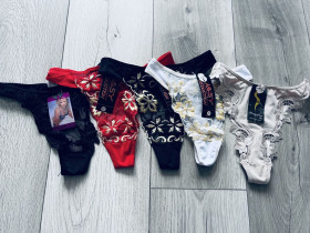 Труси Трусы ^/--/^ Трусики/стринги, 5 шт, 42-44 /--/ р, високі, мереживні ^_^^^ Трусики/стринги, 5 шт, 42-44 /--/ р, высокие, кружевные - фото фото фото