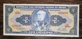 Бразилія Бразилия ^/--/^ BRAZIL Бразилия  2 крузейро 1954 1958. Підписи, тип 2: Lemos, Lopes. Синя. UNC ^_^^^ BRAZIL Бразилия 2 крузейро 1954 1958. Подписи, тип 2: Lemos, Lopes. Синя. UNC - фото фото фото
