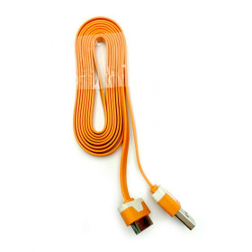 Кабелі Кабели ^/--/^ Дата кабель FLAT iPhone 4 2 /--/ m Orange   (тех. упаковка) ^_^^^ Дата кабель FLAT iPhone 4 2 /--/ m Orange (тих. упаковка) - фото фото фото