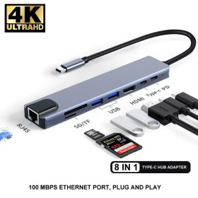 USB гаджети USB гаджеты ^/--/^ Usb hub Адаптер USB 8 в 1 type C до 4 /--/ k Hdmi Hub із SD-картою Tf Rj /--/ 45 Card Reader Pd Fast Charge для Macbook Samsung ^_^^^ Usb hub Адаптер USB 8 в 1 type C до 4 /--/ k Hdmi Hub с SD-картой Tf Rj /--/ 45 Card Reader Pd Fast Charge для Macbook Samsung - фото фото фото