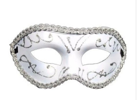 Інше Другое ^/--/^ 38704 Венецианская маска мужская белая Узор ^_^^^ 38704 Венеціанська маска чоловіча біла Узор - фото фото фото