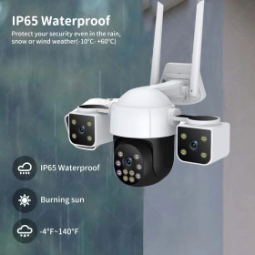 Камери відеоспостереження Камеры видеонаблюдения ^/--/^ Камера відеоспостереження з 3 лінзами та двостороннім аудіо / Вулична відеокамера 4 /--/ G Wi-Fi LAN з трьома об&amp;apos;єктивами 2+2+2 Мп + нічне бачення ^_^^^ Камера видеонаблюдения с 3 линзами и двусторонним аудио / Уличная видеокамера 4 /--/ G Wi-Fi LAN с тремя объективами 2+2+2 Мп + ночное видение - фото фото фото