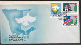 Інші країни Другие страны ^/--/^ Намибия 1990 КАРТА ФЛАГ ВЫБОРЫ ПРЕЗИДЕНТ СЭМ НУЙОМА НЕЗАВИСИМОСТЬ ПОЛИТИКА КПД Mi.668-670 ^_^^^ Намібія 1990 КАРТА ФЛАГ ВИБОРИ ПРЕЗИДЕНТ СЕМ НУЙОМА НЕЗАЛЕЖНІСТЬ ПОЛІТИКА ККД Mi.668-670 - фото фото фото