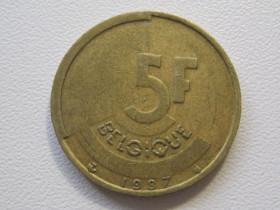 Бельгія Бельгия ^/--/^ Бельгия 5 франков 1987 года BELGIQUE 36769 ^_^^^ Бельгія 5 франків 1987 року BELGIQUE 36769 - фото фото фото