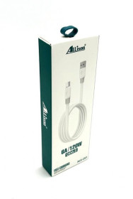 Кабелі Кабели ^/--/^ Дата кабель ALLISON C /--/ 61 Fast Charging Type C 6 /--/ A 120 /--/ W 1 /--/ M Білий ^_^^^ Дата кабель ALLISON C /--/ 61 Fast Charging Type C 6 /--/ A 120 /--/ W 1 /--/ M - фото фото фото