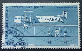 Франція Франция ^/--/^ Франция 1984 Самолет F /--/ 60 Голиаф, гашеный ^_^^^ 1984 Літак F /--/ 60 Голіаф, гашений - фото фото фото