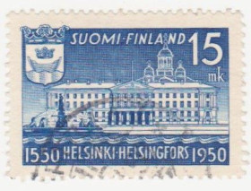 Скандинавія Скандинавия ^/--/^ Финляндия 1950 г. № 397 гашеная ^_^^^ Фінляндія 1950 р. No 397 гашена - фото фото фото