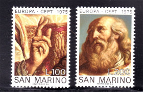 Малі Держави Європи Малые Государства Европы ^/--/^ Сан Марино 1975 г MNH  - - EUROPA CEPT - искусство ^_^^^ Сан Марино 1975 MNH - EUROPA CEPT - мистецтво - фото фото фото