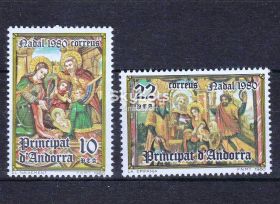 Малі Держави Європи Малые Государства Европы ^/--/^ Андорра   1980 г - MNH - искусство - Рождество ^_^^^ Андорра 1980 — MNH — мистецтво - фото фото фото