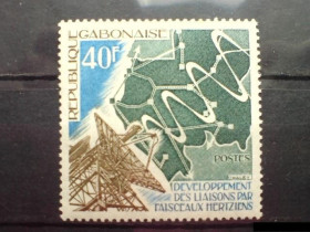 Освоєння космосу Освоение космоса ^/--/^ Габон Gabon 1975 Mi 562 Hetzian wave transmnitter network  MNH ^_^^^ Габон Gabon 1975 Mi 562 Hetzian wave transmnitter network MNH - фото фото фото