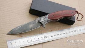 Ножі, мультітули Ножи, мультитулы ^/--/^ HWZBBEN J /--/ 283, 86 layers damascus, Sandalwood, High-End Handmade, Flipper, Ball Bearing, Outdoor, Tactical, EDC, Liner Lock - фото фото фото