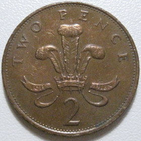 Єлизавета II (після ) Елизавета II (после ) ^/--/^ Велика Британія 2 нових пенса 1988 року 40483 ^_^^^ Великобритания 2 новых пенса 1988 года 40483 - фото фото фото
