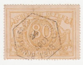 Бенілюкс Бенилюкс ^/--/^ Бельгия  Железнодорожные бандерольные  1882  г. № 12 гашеная ^_^^^ Бельгія Залізничні бандерольні 1882 р. No 12 гашена - фото фото фото