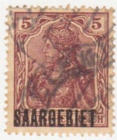 Веймарська республіка Веймарская республика ^/--/^ Германия    ( Саар)   1920  г. № 44 гашеная ^_^^^ Німеччина (Саар) 1920 р. No 44 гашена - фото фото фото
