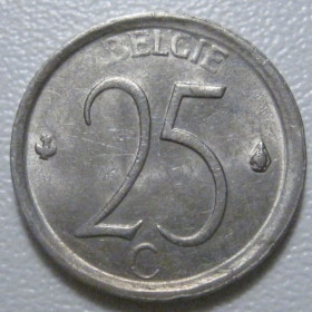 Бельгія Бельгия ^/--/^ Бельгія 25 сантимів 1969 року Belgie 42332 ^_^^^ Бельгия 25 сантимов 1969 года Belgie 42332 - фото фото фото