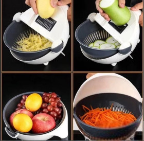 Терки, овочерізки Терки, овощерезки ^/--/^ 52240   9 в 1 Мультислайсер WET BASKET VEGETABLE CUTTER, Многофункциональная вращающаяся овощерезка ^_^^^ 52240 9 в 1 Мультислайсер WET BASKET VEGETABLE CUTTER, багатофункціональна обертова овочерізка - фото фото фото
