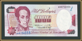 Венесуела Венесуэла ^/--/^ Венесуэла 1000 боливаров 1992 P-73  (73 /--/ с.1) UNC ^_^^^ Венесуела 1000 боліварів 1992 P-73 (73 /--/ с.1) UNC - фото фото фото