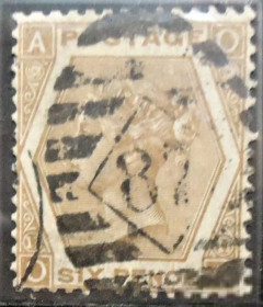 Великобританія Великобритания ^/--/^ Англия 1872 г..№ 38  гашеная ^_^^^ Англія 1872 р. No 38 гашена - фото фото фото