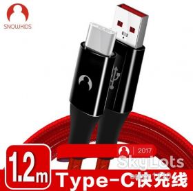 Кабелі Кабели ^/--/^ Snowkids USB Type-C  Nylon кабель быстрой зарядки 5 /--/ V/3 /--/ A 1,2 м original! ^_^^^ Snowkids USB Type-C Nylon кабель швидкої зарядки 5 /--/ V/3 /--/ A 1,2 м original! - фото фото фото