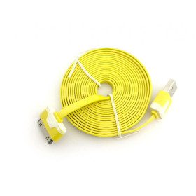 Кабелі Кабели ^/--/^ Дата кабель FLAT iPhone 4 2 /--/ m Yellow   (тех. упаковка) ^_^^^ Дата кабель FLAT iPhone 4 2 /--/ m Yellow (тих. упаковка) - фото фото фото