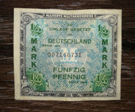 Німеччина Германия ^/--/^ GERMANY Германия 1&amp;#92;2 марки 1944 зона оккупации Франции. Потайной знак, Forbs. Редкая ^_^^^ GERMANY Німеччина 1&amp;#92;2 марки 1944 зона окупації Франції. Потайний знак, Forbs. Рідкісна - фото фото фото