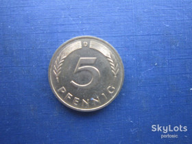НДР, ФРН ГДР, ФРГ ^/--/^ Монета 5 пфенігів Німеччина ФРН 1990 D ^_^^^ Монета 5 пфеннигов Германия ФРГ 1990 D - фото фото фото